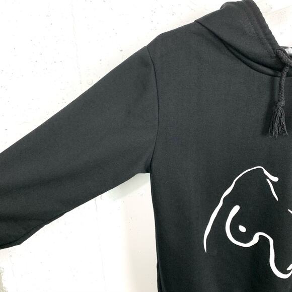 Shein Female Figure Outline Long Sleeve Hoodie Black White Cotton Blend Small - Picture 4 of 8